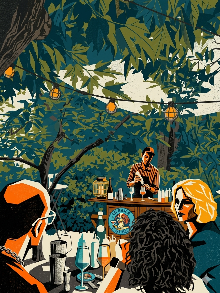 Samy, bartender du Bar à Guss, en plein service